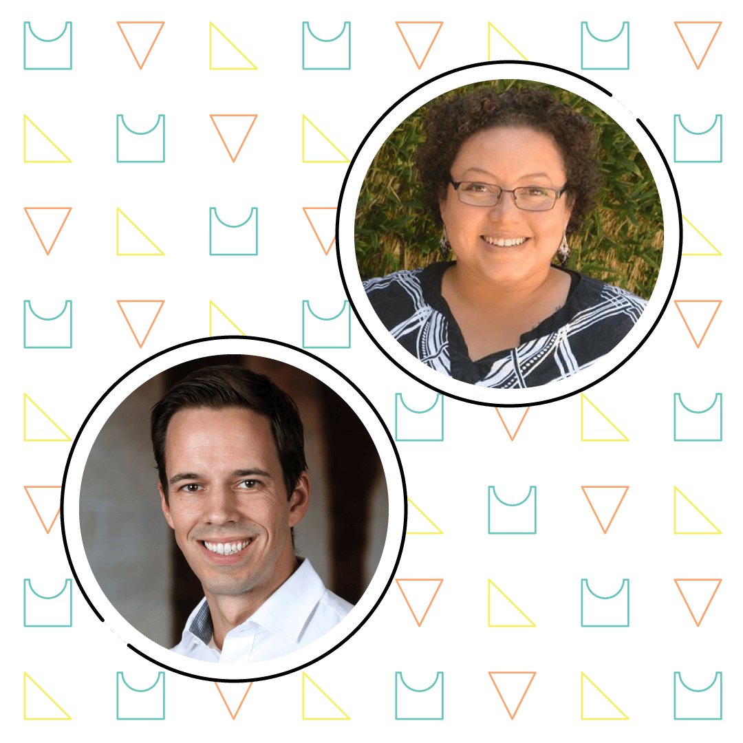 Image of Dan Meyer and Bethany Lockhart Johnson, hosts of the Math Teacher Lounge podcast